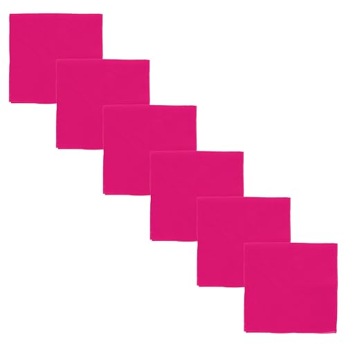 Motique Accessories Solid Color Bandana - Set of 6 Bandannas - color: Hot Pink