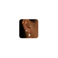 Pearl Earrings for Women, Gold Plated Huggie Hoop Drop Earrings | Hypoallergenic pearl hoop earrings designed for multiple piercings, cartilage styling and everyday wear - style: 4 pearl earring set