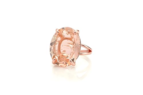 Handmade Morganite Ring - Oval Gemstone 14k Gold Jewelry for Women - Artisan Custom Rings for Engagement, Promise, Anniversary, Birthday - with Fancy Box