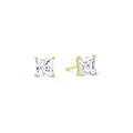 KEZEF Sterling Silver Stud Earrings for Women & Men - 4-Prong Setting Cubic Zirconia Earrings Studs - Premium CZ S925 Hypoallergenic - Available in 14K White and Yellow Gold, Rose Gold - 3mm to 9mm - color: 14K Yellow Gold, size: 5mm - Modest