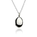 FashionJunkie4Life Sterling Silver Oval Locket Necklaces for Women, 18" Cable Chain - style: Rounded Front
