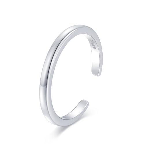 CHIC & ARTSY 925 Sterling Silver Open Toe Ring for Women - Lightweight Comfortable Yoga Toe Rings, Adjustable Stackable Toe Rings, Boho Coastal Vacation Beach Foot Jewellery - color: Classic #05