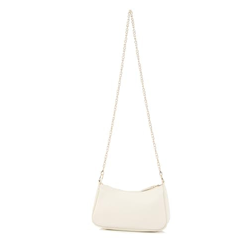 Shoulder Bag for Women with 2 Removable Straps and Zipper Closure Crossbody Bags Clutch Tote HandBags Purses | with 2 Removable Straps - color: Beige