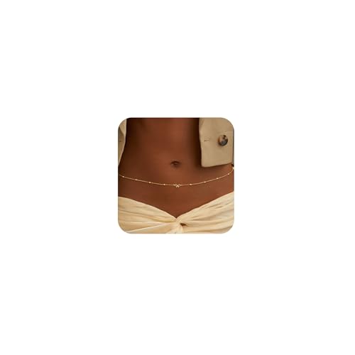 CHESKY Waist Beads for Women, Dainty 14k Gold Plated Waist Chain Beach Accessories Cute Belly Chain Body Chain Gold Chain Belts for Women Summer Beach Jewelry for Womens Gifts Rave Outfits for Womens - style: Bow