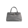 Base’ic Women’s Suede Tote Bag with Gold Hardware – Trendy Slouchy Shoulder Hobo Satchel Handbag Work Purse Travel Gift - color: Grey (Gold Hardware)