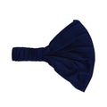 Motique Accessories Wide Cotton Head Band Solid Boho Yoga Style Soft Hairband for Women (Navy Blue) - color: Navy Blue