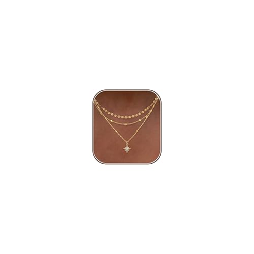 XIXINI Layered Necklaces for Women, Dainty Gold Necklace Stack 14k Gold Plated Layering Beads Choker Pendant Necklace Set Simple Statement Gold Necklaces for Women Trendy Fashion Gold Jewelry Sets - color: set2-Gold