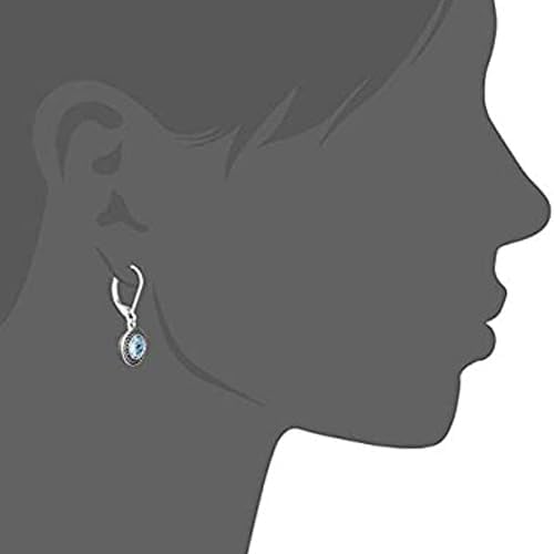 Savma Handmade 925 Sterling Silver Leverback Earrings for Women, Vintage Celtic Round Crystal Dangle Drop Earrings, Lightweight Boho Hypoallergenic Jewelry Gift - color: Blue Stone