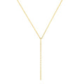 Foxgirl Lariat Gold Necklace for Women, Dainty Long Necklace 14k Gold Plated/Silver Y-Shaped Pendant Necklace Trendy Layered Cz Beaded Chain Drop Necklaces Simple Gold Jewelry For Women Gift - color: Y Necklace-GD
