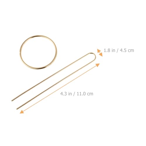 UKCOCO 4 Sets U-shaped Metal Hair Fork Hairpin for Women Smooth Double-prong Hair Stick Bun Holder Gold and Silver Styling