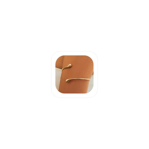 Women's 18k Gold Plated Arm Cuff Bracelet - Minimalist Silver Upper Arm Cuff for Cool - color: F-Gold