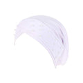 Women Beaded Silky Beanie, Pre-Tied Turban Head Wrap Cap for Chemo Chemical Cancer Hair Loss Cover Hat - color: White