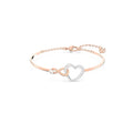 Swarovski Infinity Heart Jewelry Collection, Necklaces and Bracelets, Rose Gold & Rhodium Tone Finish, Clear Crystals - color: Bangle Bracelet
