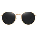 MEETSUN Round Polarized Sunglasses for Women Men Classic Retro Metal Frame Sun Glasses UV Protection - color: Gold/Grey
