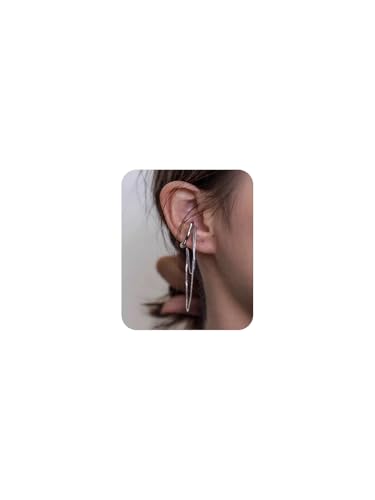 Silver Chain Earrings for Women Dainty Tassel Chain Hoop Earrings Layered Non Piercing Fake Earring Y2K Drop Dangle Cuff Earring Crystal Huggie Clip Hoops Gift for Her - style: Style1