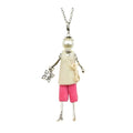 Crystal Paris Doll Necklace for Women, Handmade Cute Dress Long Chain Pendant Necklace Prom Costume Jewelry - style: 11