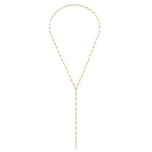Gold Silver Necklace for Women Y Chain Adjustable Gold Long Necklaces Fashion Dainty Jewelry - color: gold I