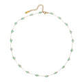 Beaded Choker Necklaces for Women 18k Gold Plated Dainty Gold Choker Necklaces for Women - style: jade choker