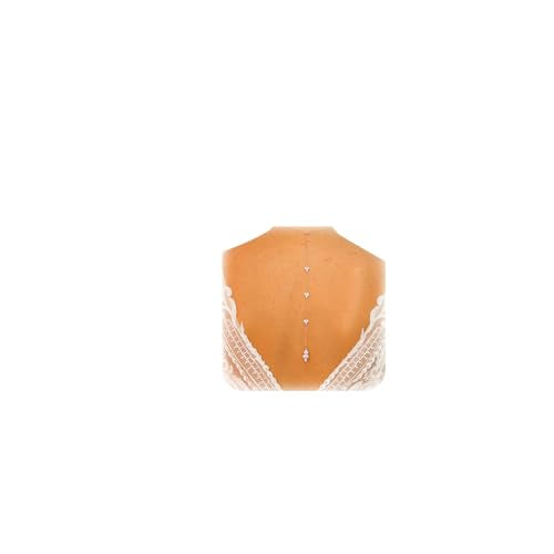 Simple Crystal Flower Back Chain Body Jewelry for Women Sexy Rhinestone Body Chain Necklace Bridal Wedding Backdrop Jewelry for Backless Dress - color: Silver