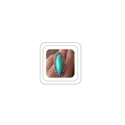 Turquoise Western Rings for Women Adjustable Country Rings Vintage Turquoise Open Ring Western Country Jewelry Gifts - style: Style4
