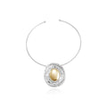 Gold Statement Necklace for Women Gold Collar Necklace Choker Chunky Statement Big Oval Pendant Cuff Necklaces African Tribal Ethic Necklace Summer Vacation Jewelry Gifts - color: B:silver collar necklace