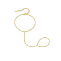 Hand Chain Bracelet Stainless Steel Finger Ring Bracelet Adjustable Gold Plated Hand Chain CZ Stackable Boho Minimalist Jewelry for Women - color: Gold Hand Chain Bracelet AN137G