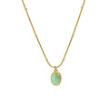 Green Aventurine Stone Pendant Necklace for Women Dainty 18K Plated Gold Chain Choker Necklace,Layered Necklace,Jewelry Set Non Tarnish - color: Blue