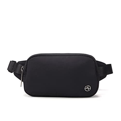 Pander Mini Belt Bag – Ultra Compact, Fits 6.7” Phone, Lipstick, Earbuds, Essentials, Small Crossbody Waist Purse, Black Onyx - color: Black Onyx