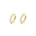 Gold Hoop Earrings Set: Dainty Stud Earrings 14K Gold Plated Earrings for Women Trendy Hypoallergenic Gold Stud Earrings 3-4mm Cubic Zirconia Cartilage Piercing Gold Jewelry for Women Gifts - color: Gold-Hoop-8mm