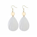Elisheva Bohemian Lightweight Mother of Pearl Shell Drop Dangle Earrings for Women, Boho Chic Hippie Waterdrop Statement Jewelry Gift - color: white