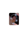 2Pcs Rhinestone Butterfly Earrings Ear Cuffs Non-Pierced Fake Earrings Butterfly Climber Wrap Around Earring Dainty Adjustable Ear Clip Jewelry for Women - color: Style12-silver