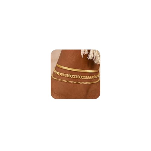 VIROMY Gold Ankle Bracelets for Women - Layered Anklets for Women Waterproof Beach Jewelry Gifts - color: Anklet G-Gold