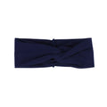 Motique Accessories Navy Solid Twist Turband Headwrap Hair Band for Women - color: Midnight Blue