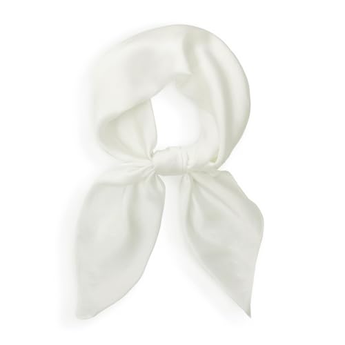 vimate Head Scarf for Women Hair 27'' Square Satin Silk Feeling Bnadana Neck Scarf Handbag Accessories Etc - color: C40#. Ivory