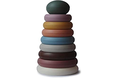 mushie Stacking Rings Toy | Made in Denmark (Rustic) - color: Rustic