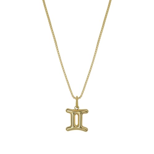 James Michelle Bubble Zodiac Necklace for Women – 3-Year Color Guarantee – Waterproof, Non-Tarnish, Hypoallergenic, Gold PVD Coated – Great for Beach, Wedding, Gifts - style: Gemini