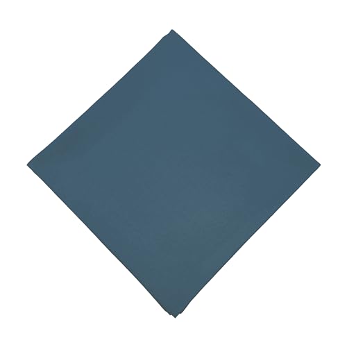 100% Cotton Bandana 27x27 Large Solid Head Scarf for Men Women Thick Opaque Reusable Wrapping Cloth Gift & Lunch - color: Indigo Blue Single