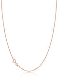 Jewlpire 18k Gold Plated 925 Sterling Silver Chain Necklace for Women, 1mm Cable Chain Necklace Sturdy & Shiny Women's Chain Necklaces 14 16 17 18 20 22 24 Inch - color: 18K Rose Gold Plated, size: 14 Inch