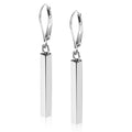 Silver Bar Dangle Drop Earrings for Women, 14K Gold French Style Leverback Dangle Drop Earrings, Hypoallergenic Jewelry - color: Silver