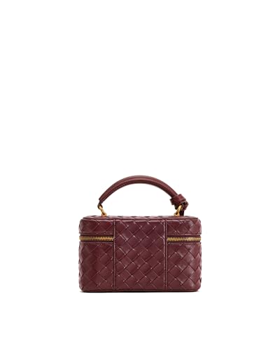 JW PEI Women's Cleo Box Shape Top Handle Bag - color: Claret Croc
