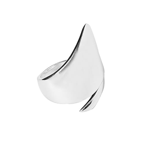 Adjustable 925 Sterling Silver Rings Handmade Wide Silver Ring Boho Thumb Band Statement Rings for Women - color: Pattern 1