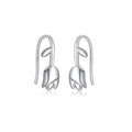 Reffeer Solid 925 Sterling Silver Flower Crawler Cuff Earrings Wraps for Women Teens Tulip Flower Wrap Earrings - color: A-Silver