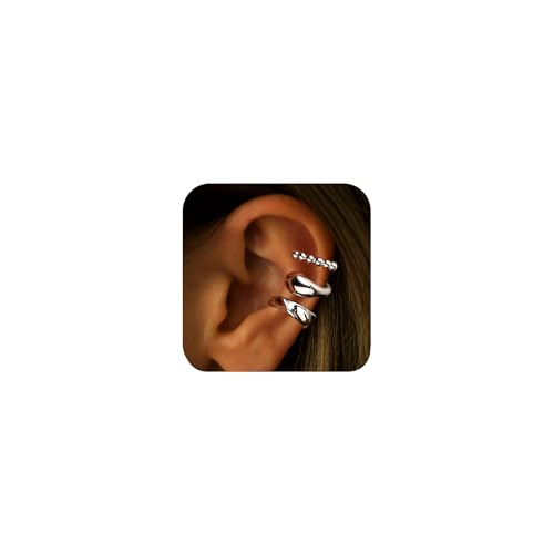 3Pcs Ear Cuffs Non Piercing for Women，14K Gold Plated Hypoallergenic Cuff Earrings Trendy clip Earrings for Women Cartilage Gold Jewelry Gift - color: SL-Ear Cuffs CZ-C