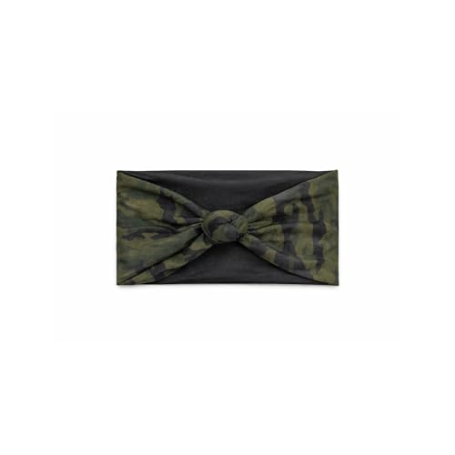 Satin Lined Knot Headband for Women – Wide Stretch Fabric Head Wrap with Twist Knot, Soft Ribbed Jersey, Comfortable Non-Slip Hair Band Protects hair from damage and breakage. (Camo) - color: Camo