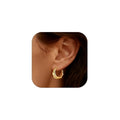 Hoop Earrings for Women 14K Gold Plated Thick Chunky Hoops Hypoallergenic Trendy Dainty Jewelry Gifts - style: Texture Hoop