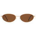 Appassal Retro Oval Sunglasses for Women Mens with Spring Hinge Sunnies AP3696 - color: C6 Gold / Brown