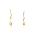Mameloly Flower Earrings for Women Dainty 14K Gold Plated White Freshwater Pearl Stud Earrings Hypoallergenic - color: Tulip