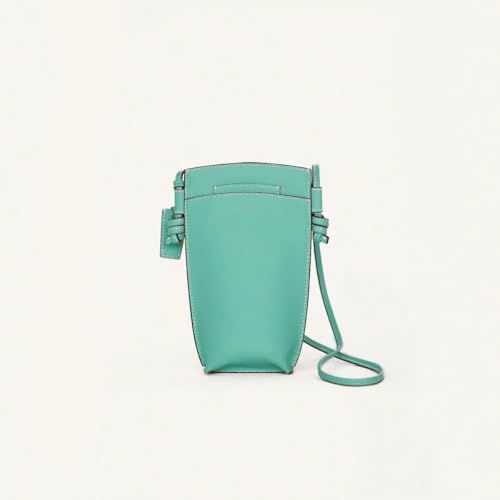 Rever Rubin Phone Crossbody Sling Bag, Leather, Fits Phone, Cards, Essentials | Phone - color: Mint (Teal)