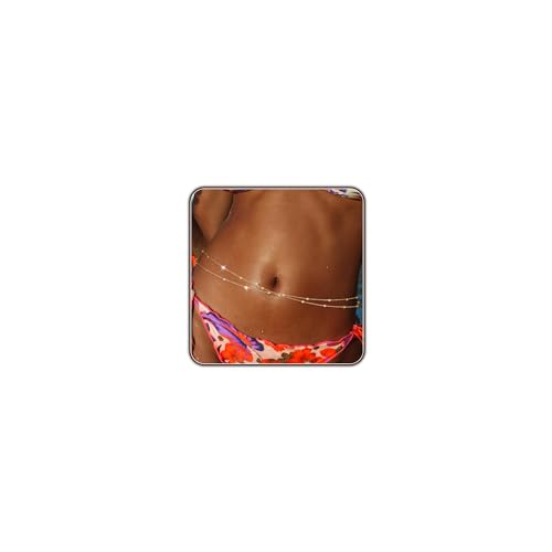 Gold Body Chain for Women Belly Waist Chain Sexy Bikini Beach Jewelry for Women Waterproof Cute Hips Stomach chain Belt Summer Vacation Accessories Gift For Her Boho Jewelry Adjustable 26.5-37Inch - style: G.1pc Layered Beads Cross Chain
