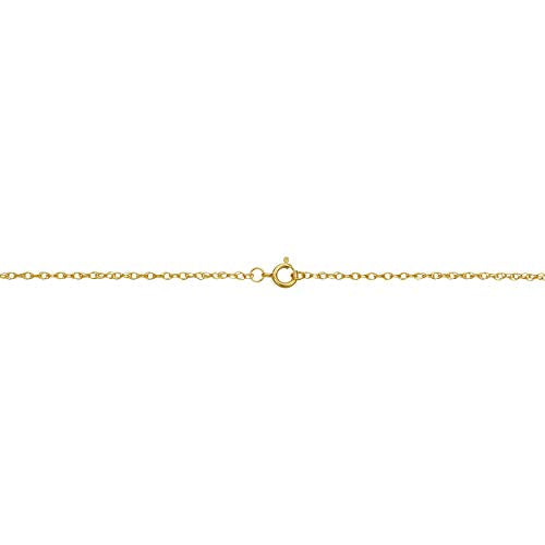 Kooljewelry Womens Classic Rope Chain - 10k Yellow Gold Barely-There Necklace, Thin Lightweight - size: 18 inch, style: 1 mm wide